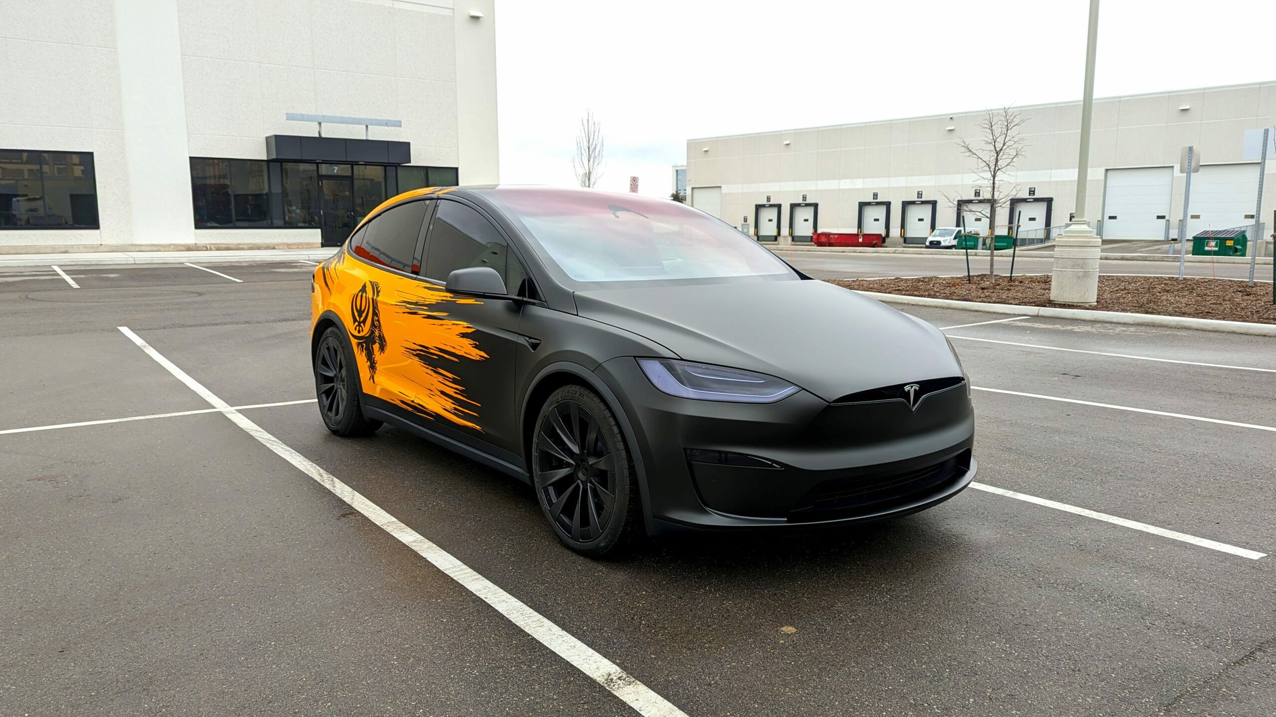 Tesla Model X Matte Phantom Black + Dandelion Yellow