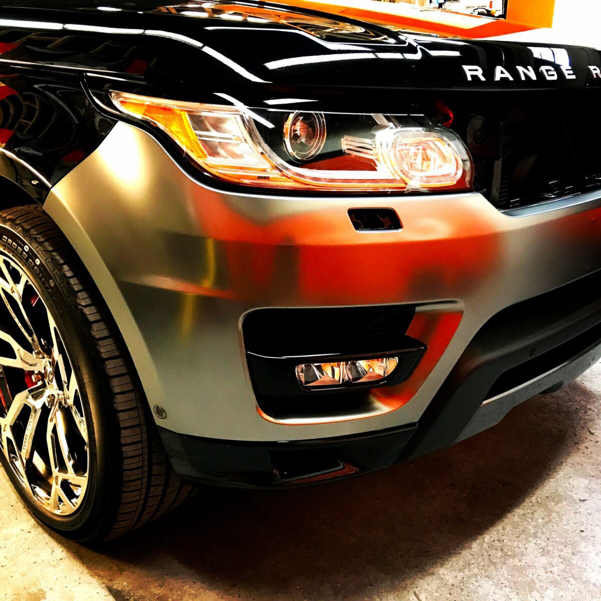 Range Rover Modified Wraps Range Rover Sport Satin Black Chrome - Concept Wraps